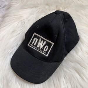 WWF nWo New World Order vintage adjustable Hat RARE Black Flexfit Youth Cap